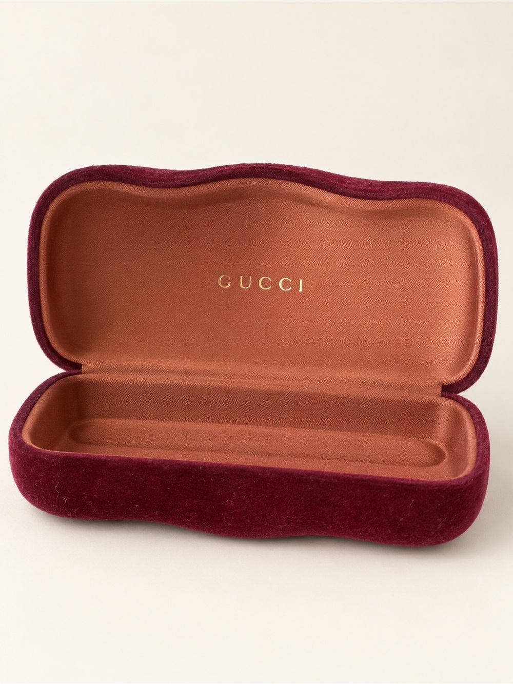 Gucci Burgundy Velvet Sunglasses Eyeglasses Hard Case Only